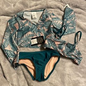 3 piece girls bathing suit xs 4t/5t